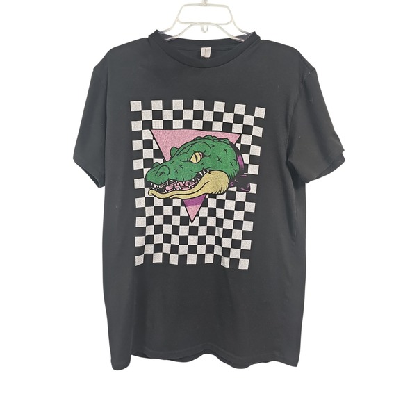 Next Level Apparel Other - Next Level Apparel T-Shirt Alligator Retro Checkered Graphic Men's S